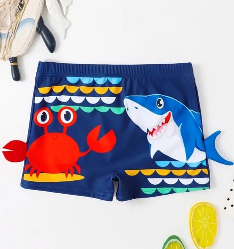 Jungen cartoon krabbe - und, hai